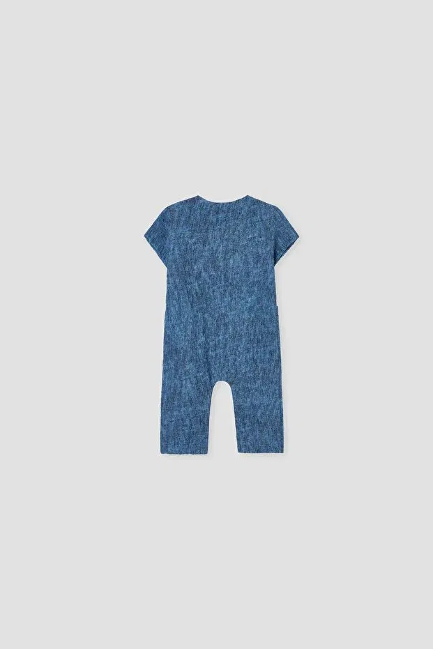 Детский комбинезон для мальчиков с коротким рукавом Gb Baby, Navy Blue — фото 3