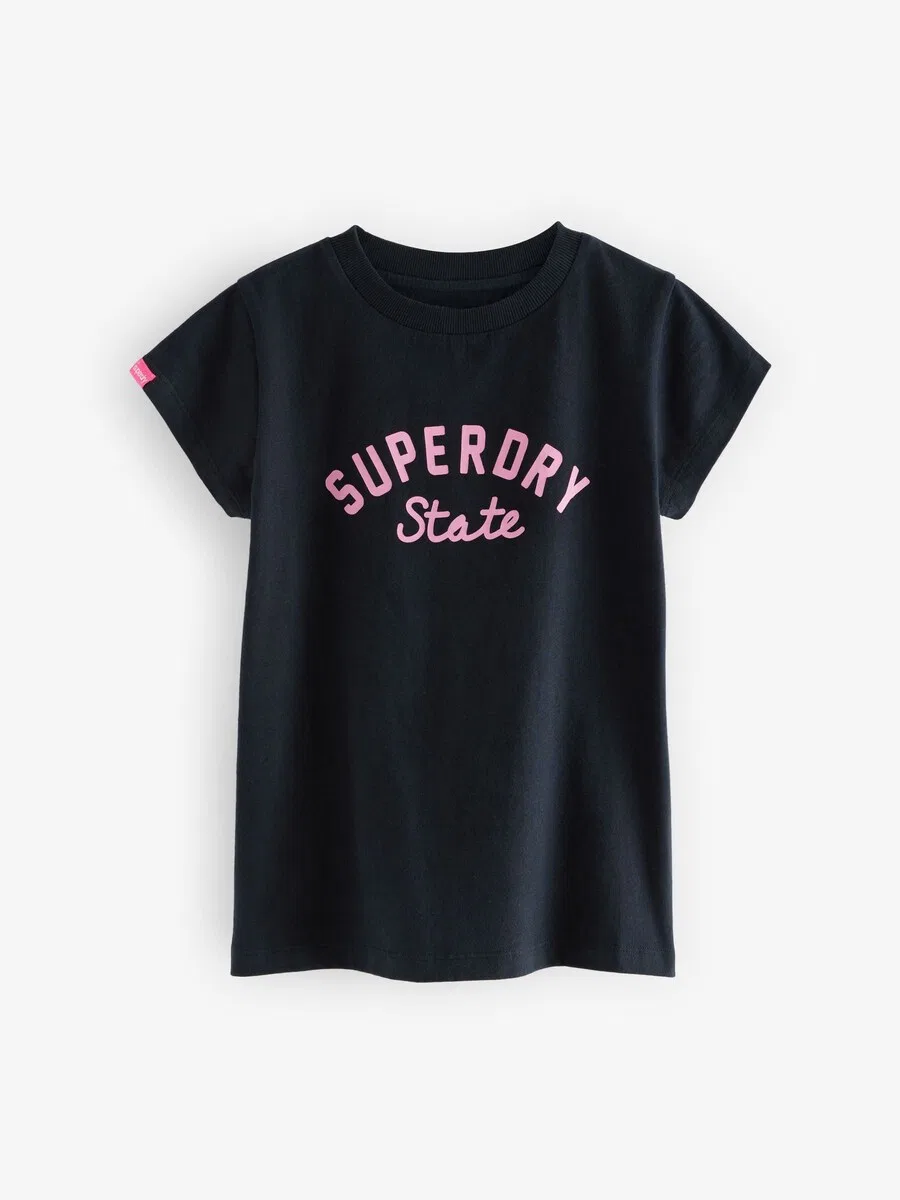Футболка Superdry & Co в розовом, черном и белом цветах — фото 3