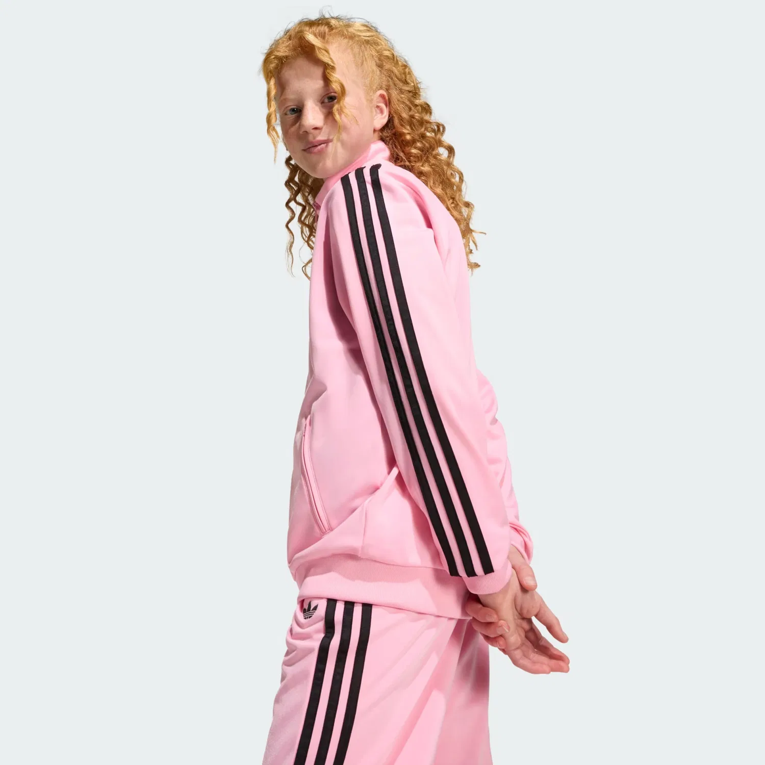 Толстовка на молнии Adidas Originals Firebird розового цвета — фото 4