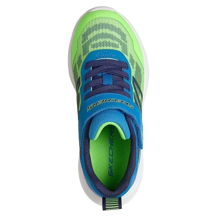 Кроссовки с сетчатым верхом Skechers Microspec Velocity, Синий/Неоновый зеленый — фото 2