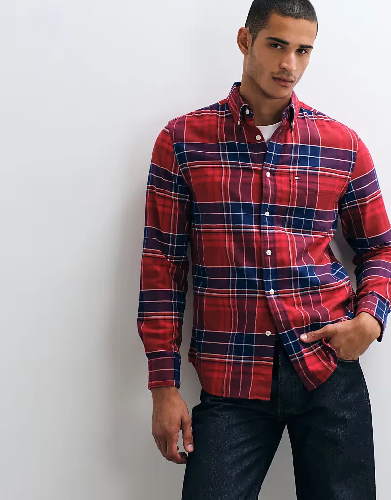 Фланелевая рубашка Tommy Hilfiger в красную клетку — фото 2