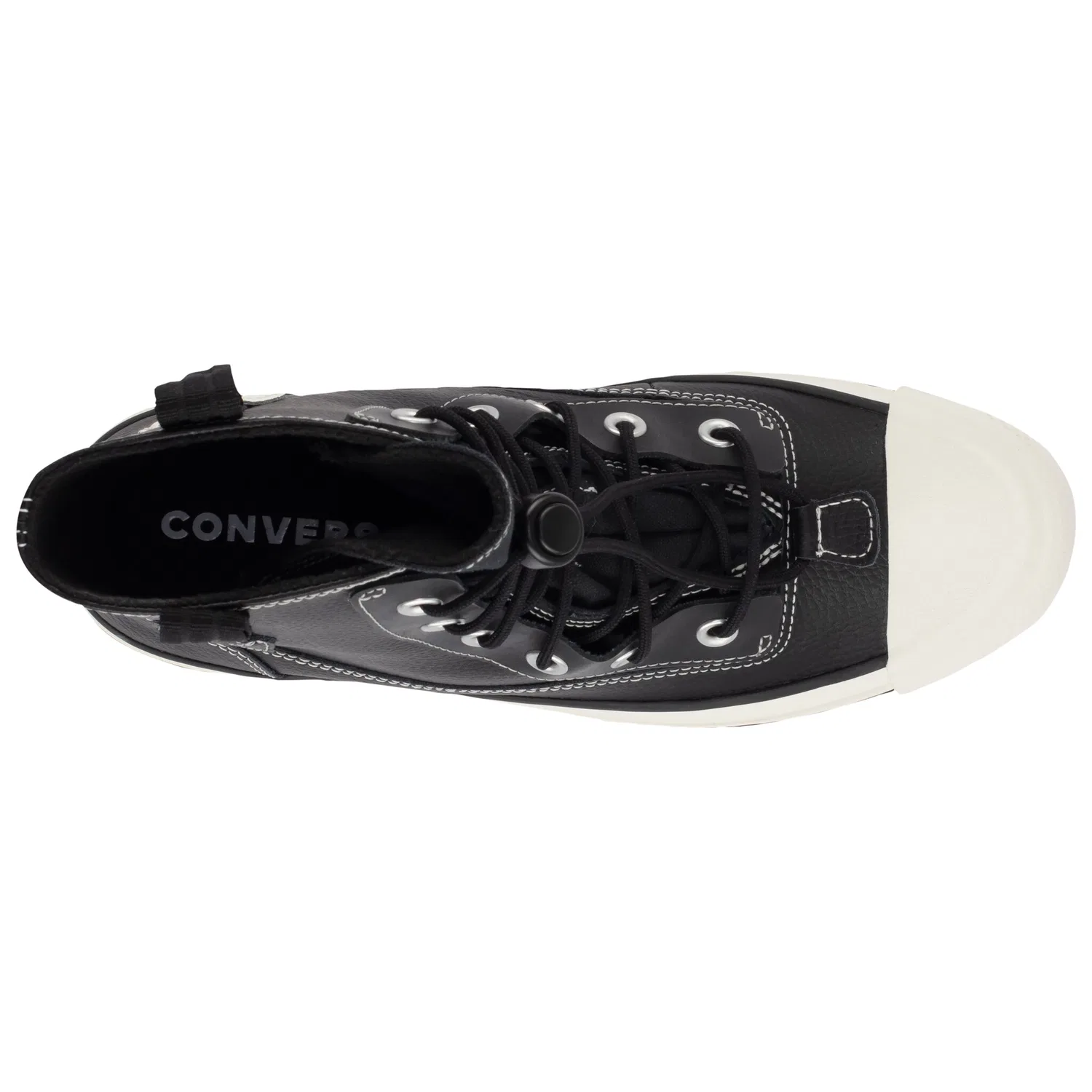 Детские кеды на шнуровке водонепроницаемые Converse, Black/Egret/Black — фото 4