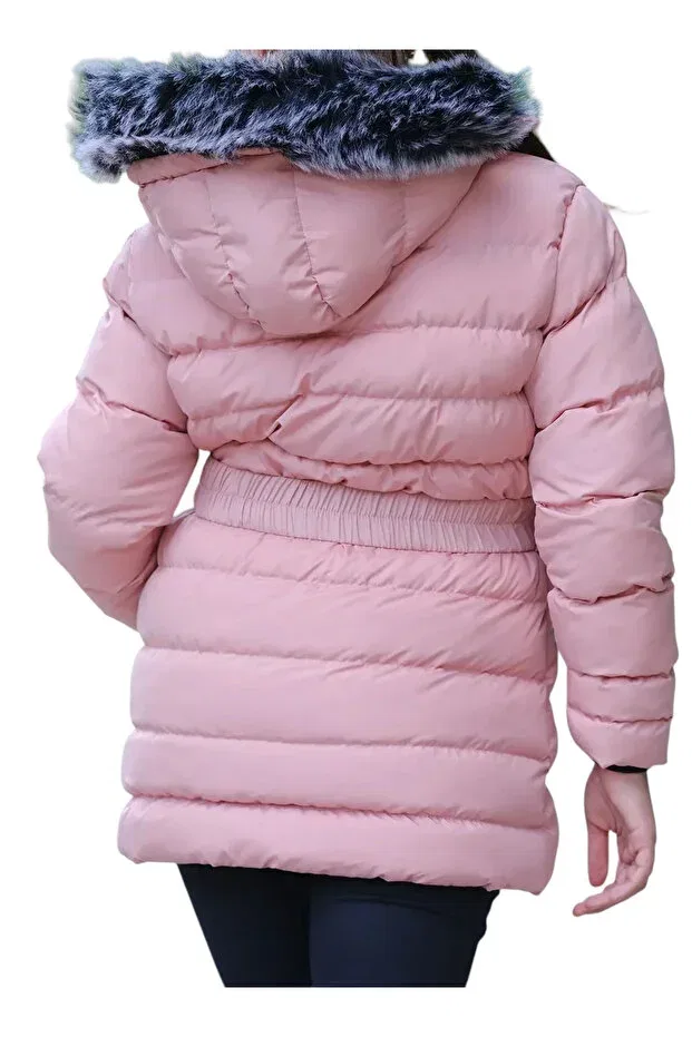 Детское пальто для девочек с капюшоном Irem Çocuk Giyim, Pink — фото 2
