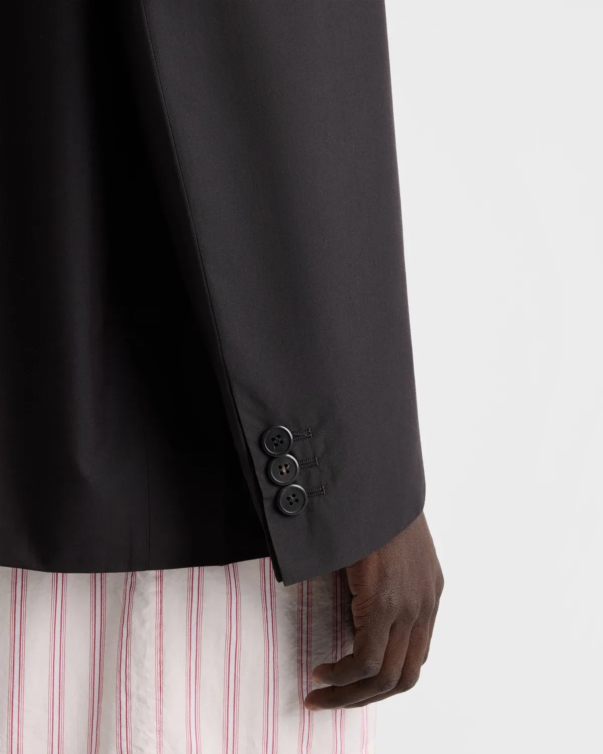 Пиджак однобортный свободного кроя Prada, черный — фото 4