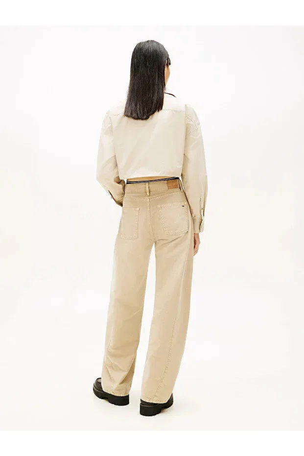 Женская рубашка хлопковая Tommy Hilfiger, Beige — фото 4
