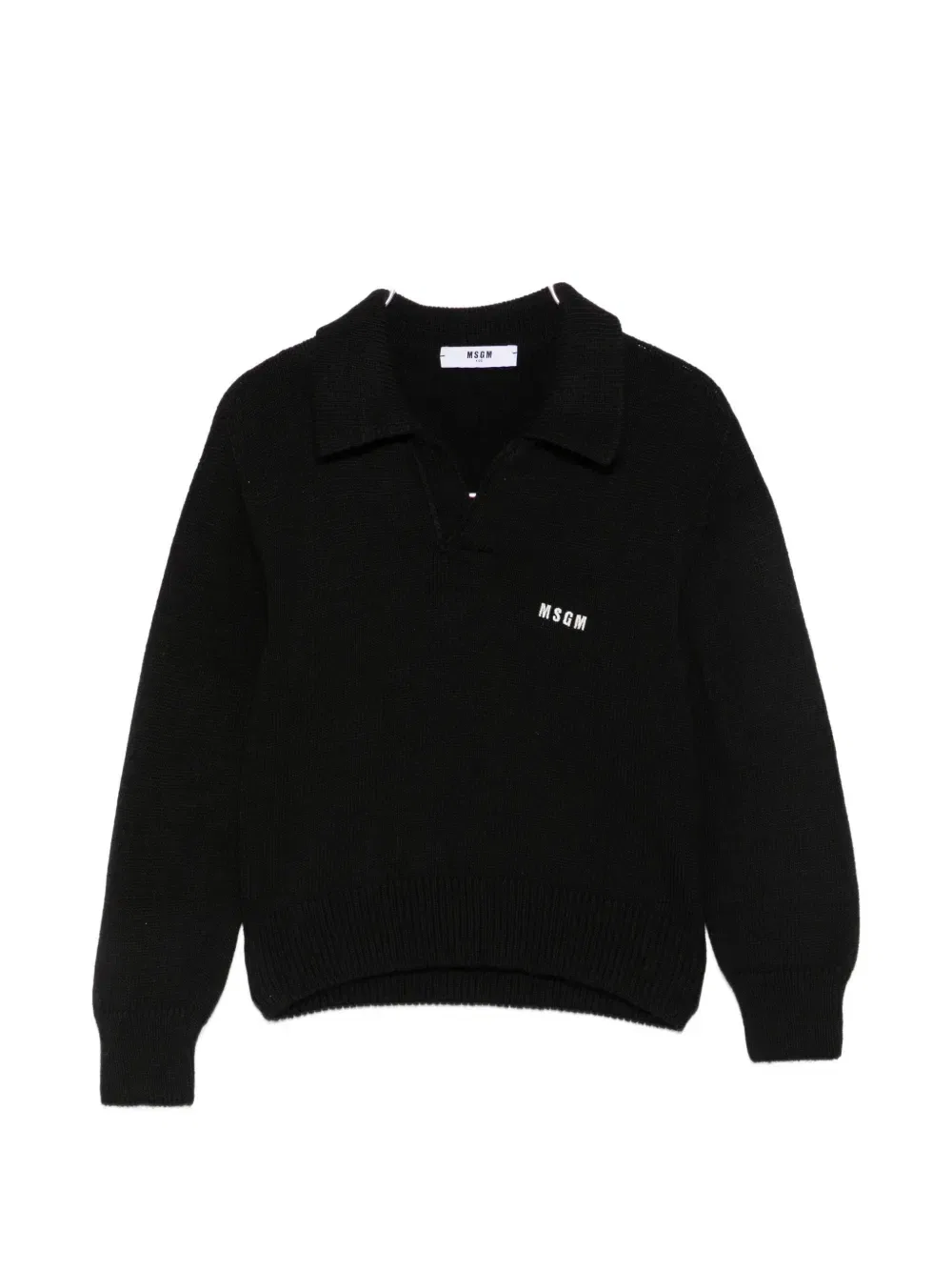 Свитер с вышитым логотипом Msgm Kids, черный