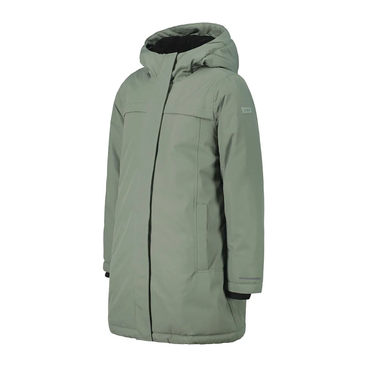Детская куртка-парка для девочек с наполнителем Feel Warm Flat KID G PARKA FIX HOOD Cmp, Olivgrun Blau — фото 3