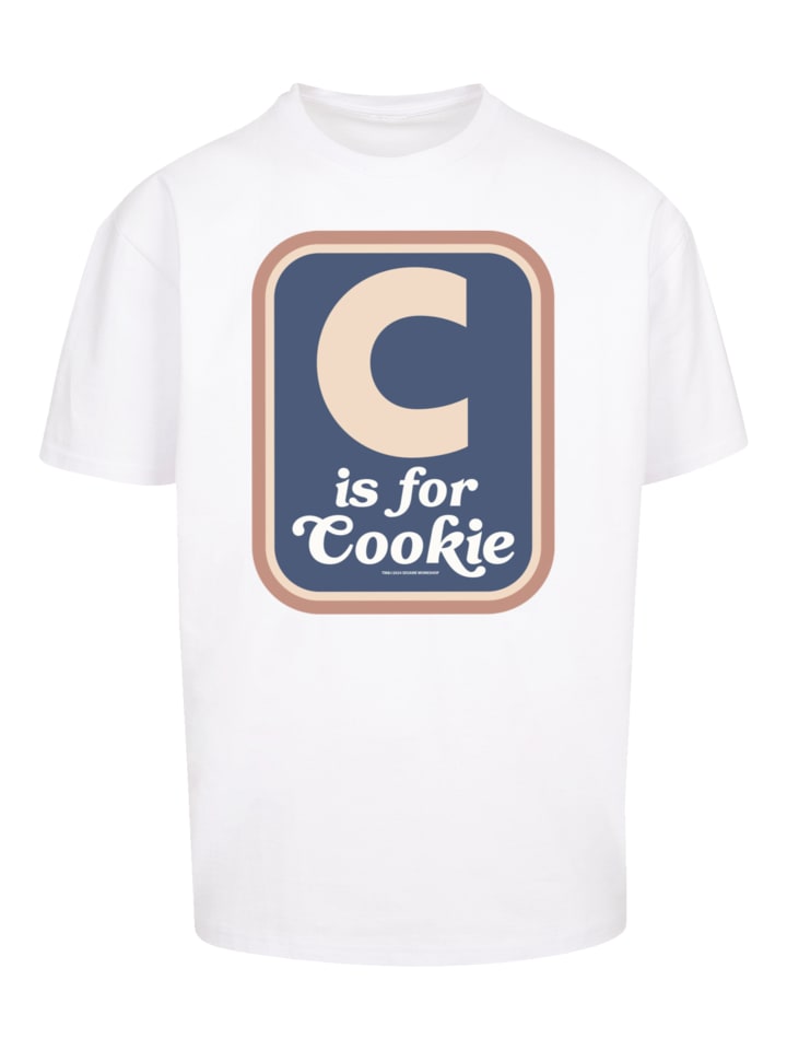 

Футболка F4NT4STIC Heavy Oversize T-Shirt Sesamstraße C is for Cookie, белый