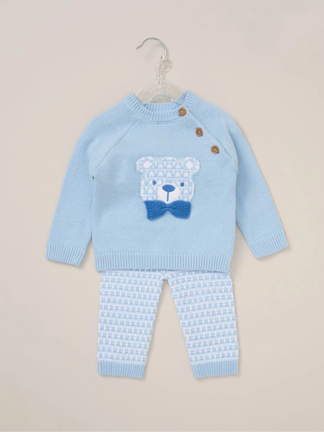 Комплект из кардигана и брюк, трикотажный Rock-A-Bye Baby Boutique, синий — фото 2