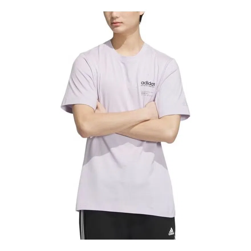 Футболка с принтом Small Linear Logo Adidas, фиолетовый — фото 3