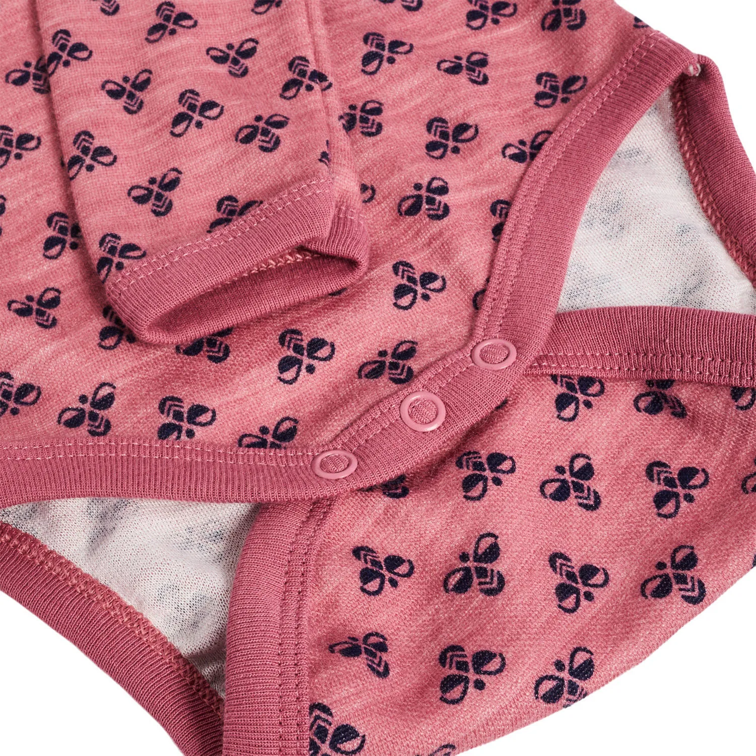 Детский боди для девочек с длинным рукавом Bambo Hummel, Rosa — фото 3