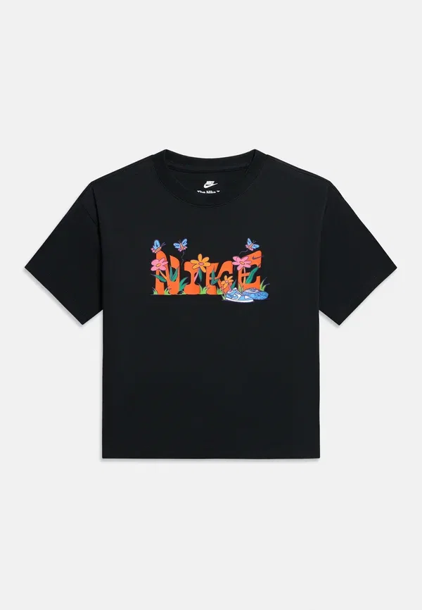 Футболка хлопковая Tee boxy camp - print t-shirt Nike Sportswear, черный — фото 3