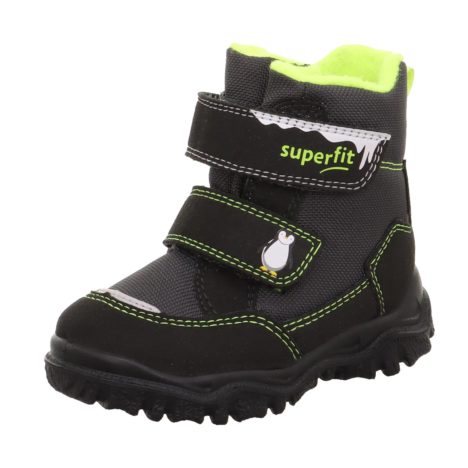 Детские снежные ботинки для мальчиков с принтом Husky1 Warm Gefütterte Superfit, Schwarz Gelb