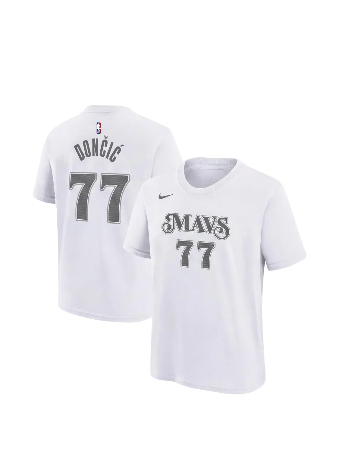 Футболка NBA Mavericks Dončić 2024 City Edition Nike Kids, белый — фото 2