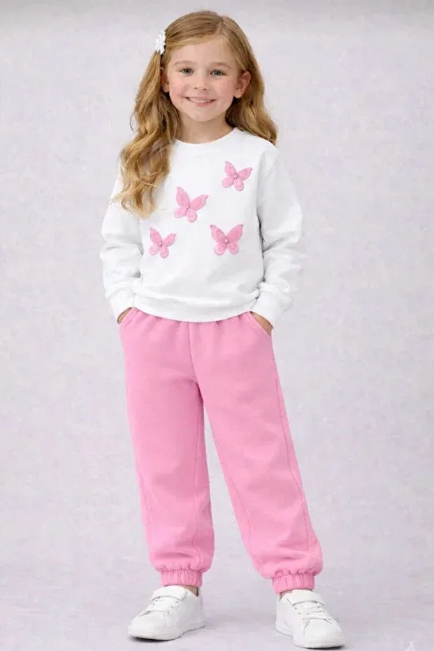 Детский спортивный костюм для девочек хлопковый Bebeğime Çorap, Pink-White
