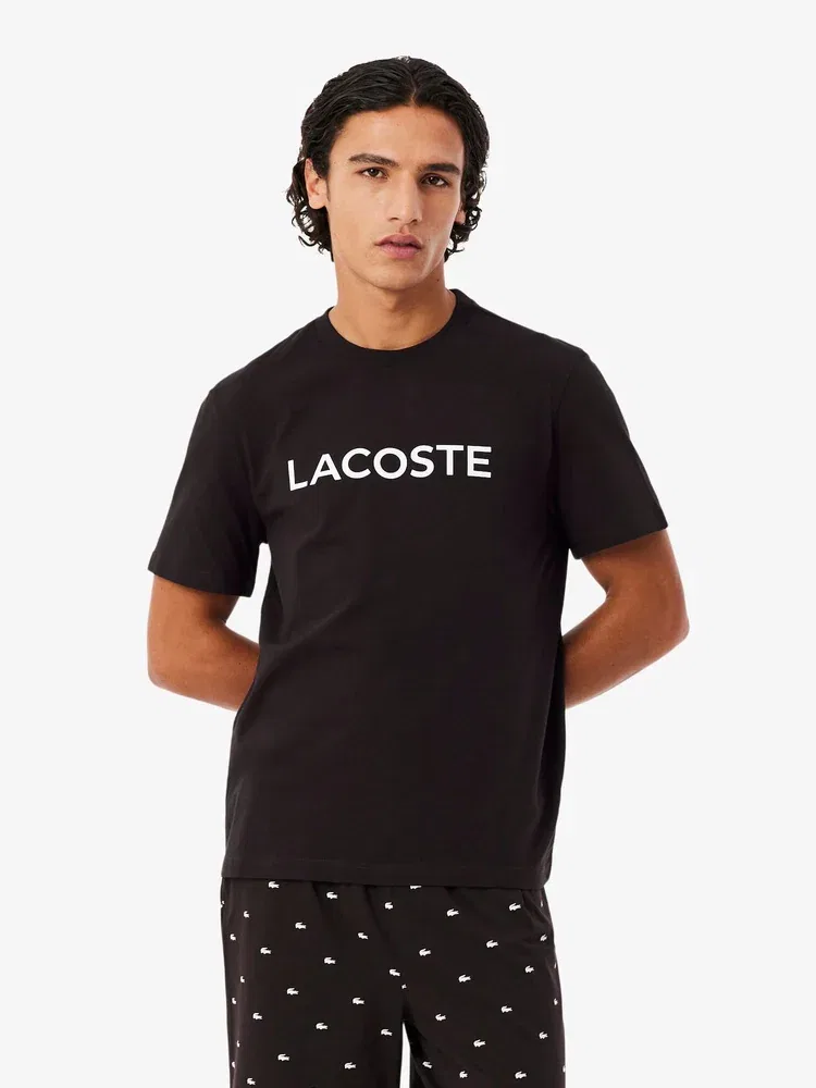 Пижамный комплект с логотипом LACOSTE, Black — фото 2