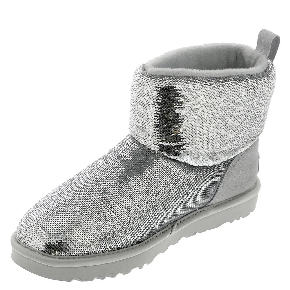 Детские сапоги для девочек с блестками Classic Mini Mirror Ball UGG, Silver