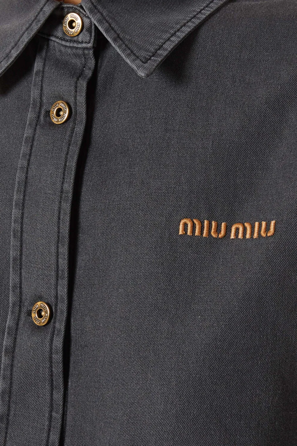 Рубашка хлопковая Chambray Miu Miu — фото 4