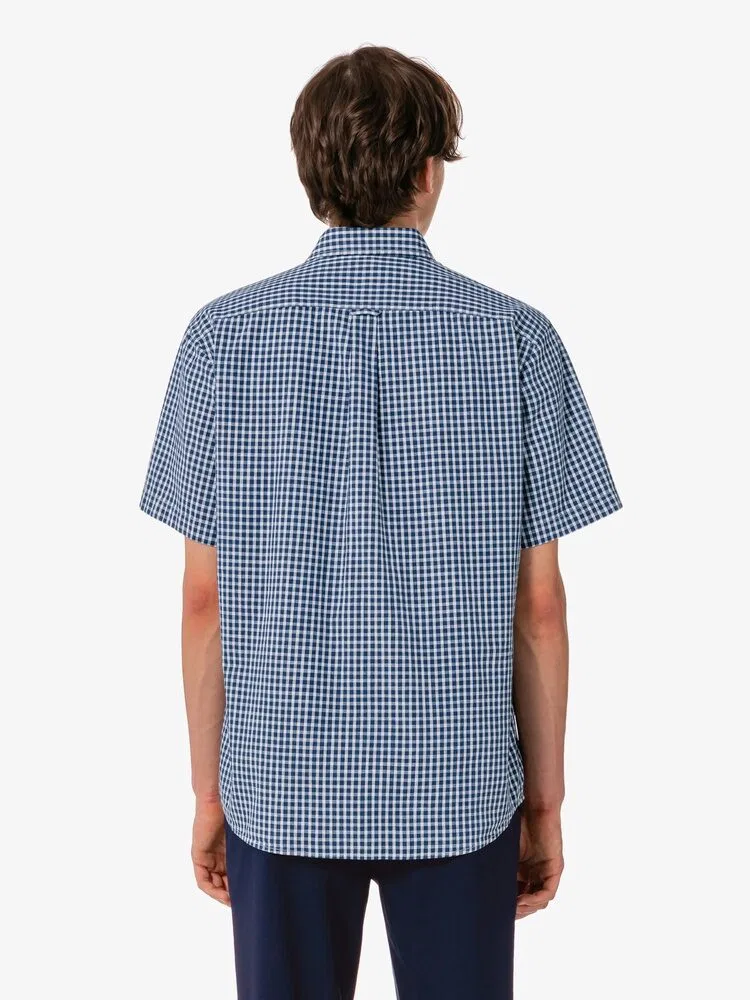 Рубашка с коротким рукавом Chambray LACOSTE, Navy — фото 3