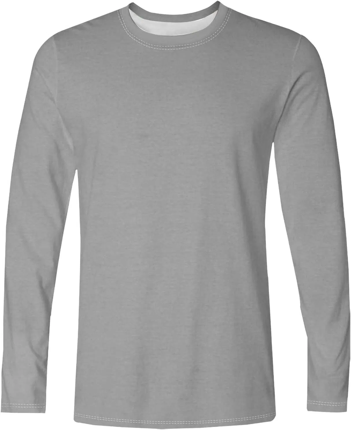 Мужская повседневная футболка с длинным рукавом Crew Neck, Gray — фото 3