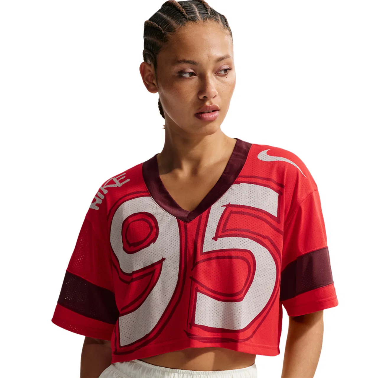 Женская джерси NSW Crop Nike, цвет Team Red/Chalk/University Red