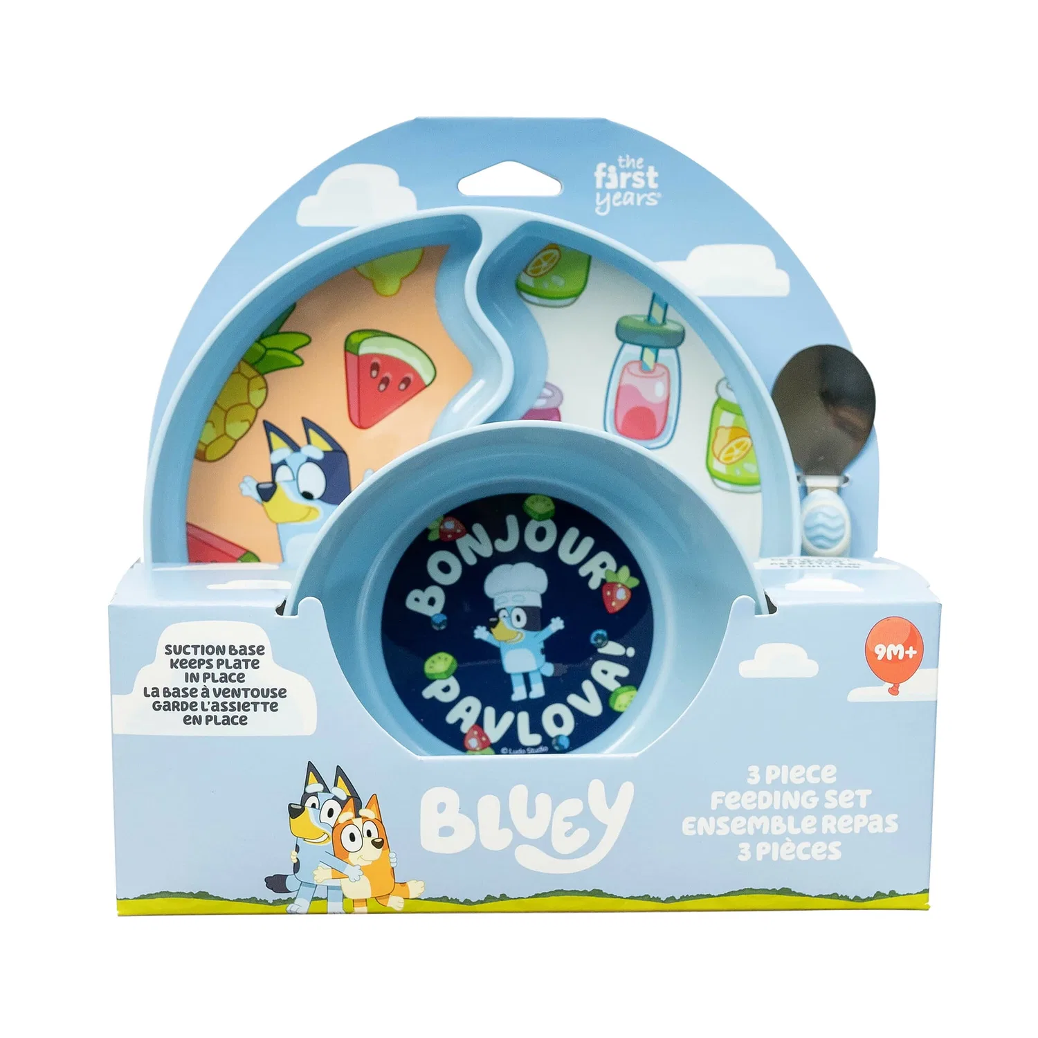 Детский набор посуды Bluey, 3 предмета, пластик, разноцветный, The First Years — фото 3