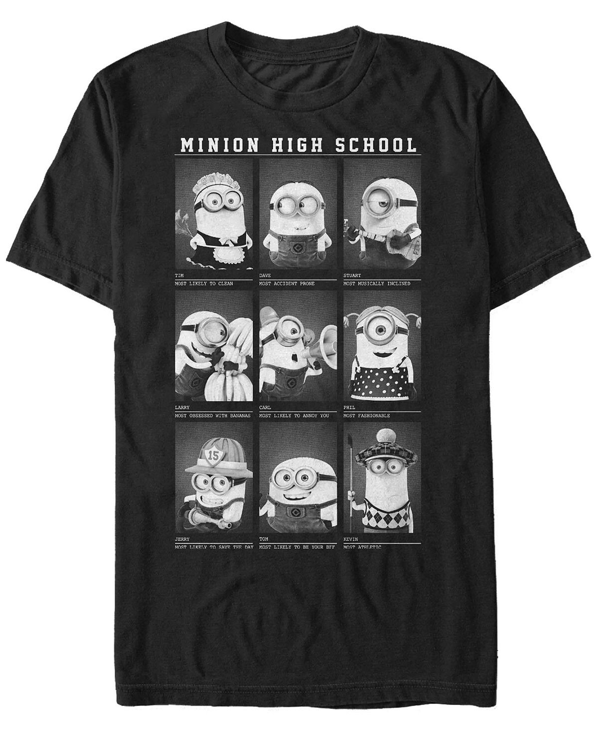 

Мужская футболка с коротким рукавом minions high school photos Fifth Sun, черный