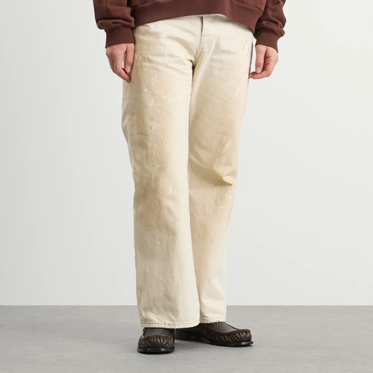 Джинсы прямого широкого кроя 2021 Trafalgar Wide Leg Jeans Acne Studios, White — фото 2