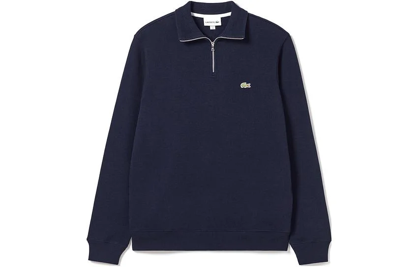 Свитшот с логотипом и высоким воротом LACOSTE, 166/темно-синий — фото 2