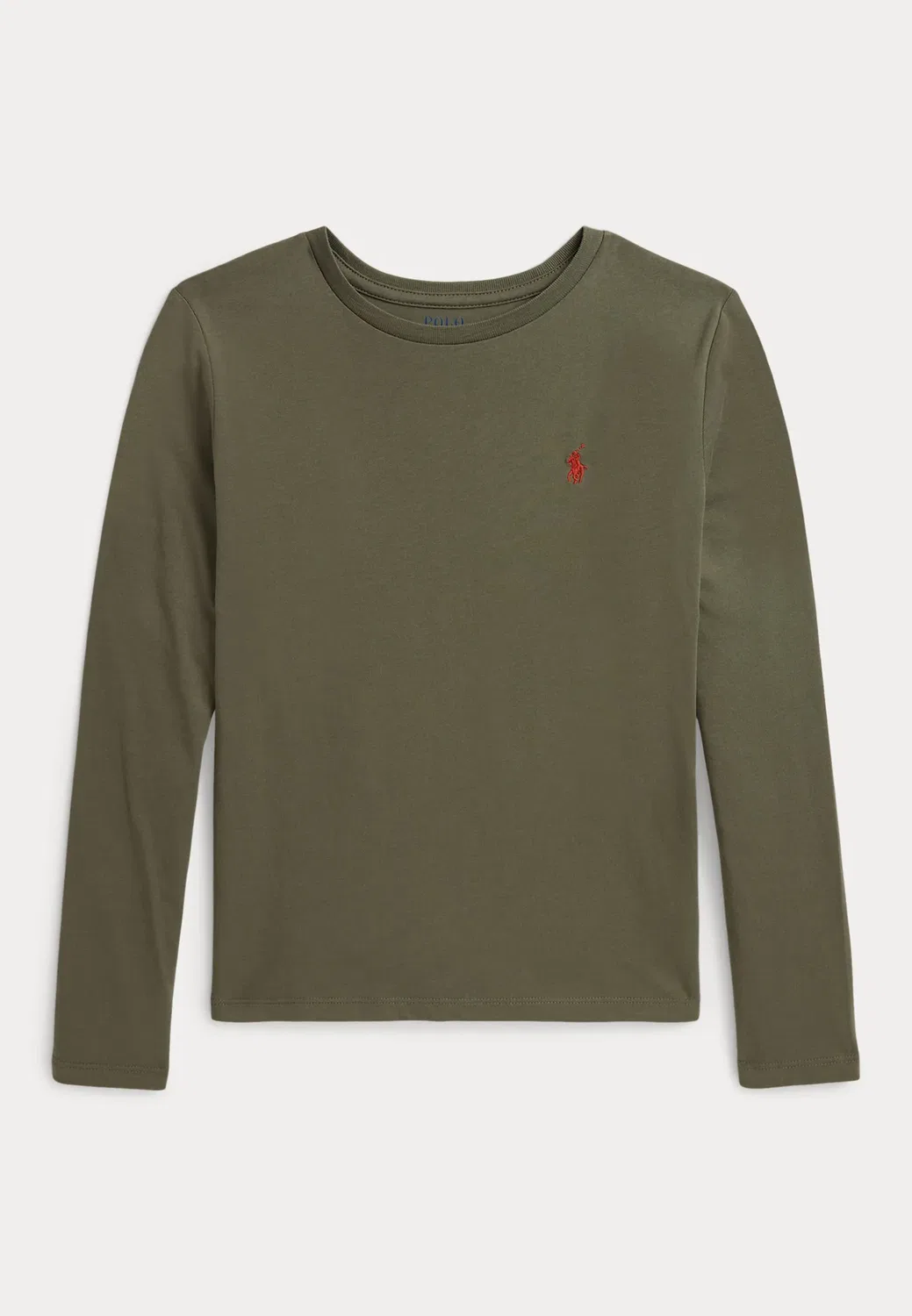 Футболка с длинным рукавом из хлопкового трикотажа, размер 7-14 лет Polo Ralph Lauren, Cruise Olive