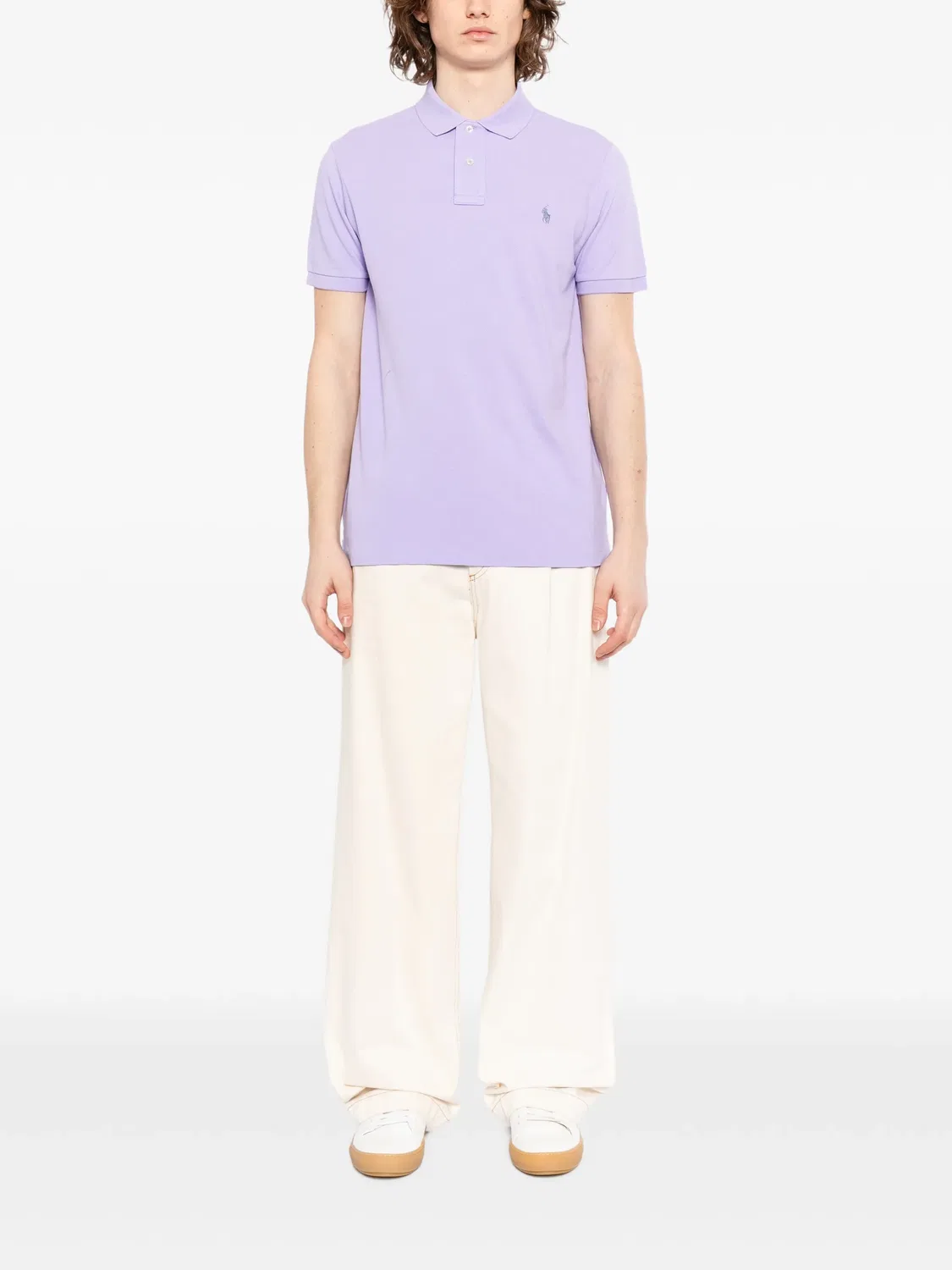 Футболка-поло фиолетовая Polo Ralph Lauren, фиолетовый — фото 2