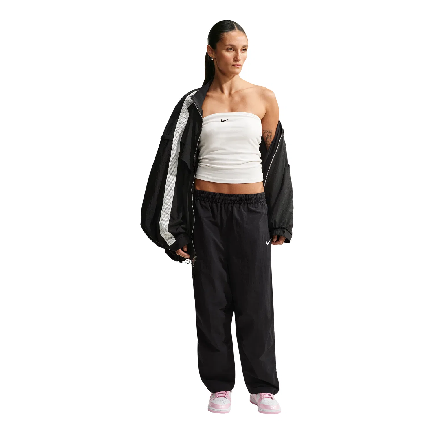 Женские брюки Sportswear Woven Pants 'Black White' Nike, Black/White