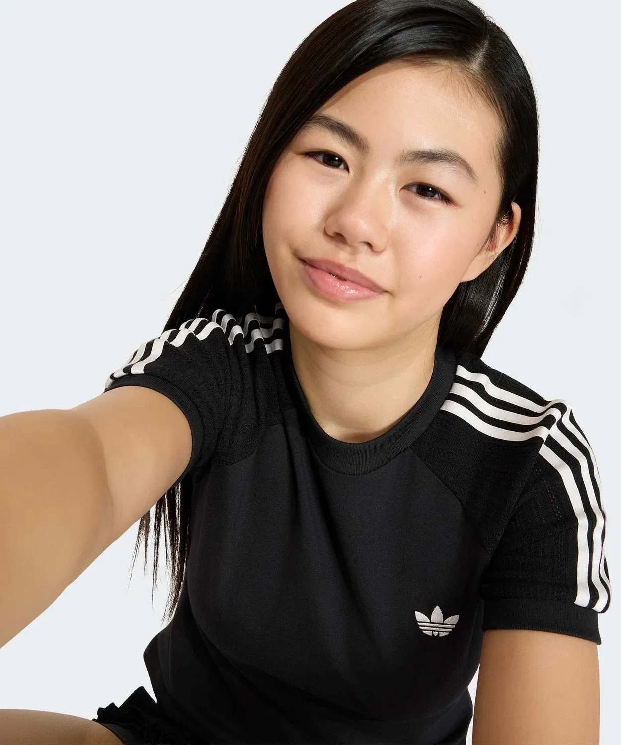 Детская футболка с длинным рукавомSlim Knit Three Stripes Adidas Originals, Black — фото 4