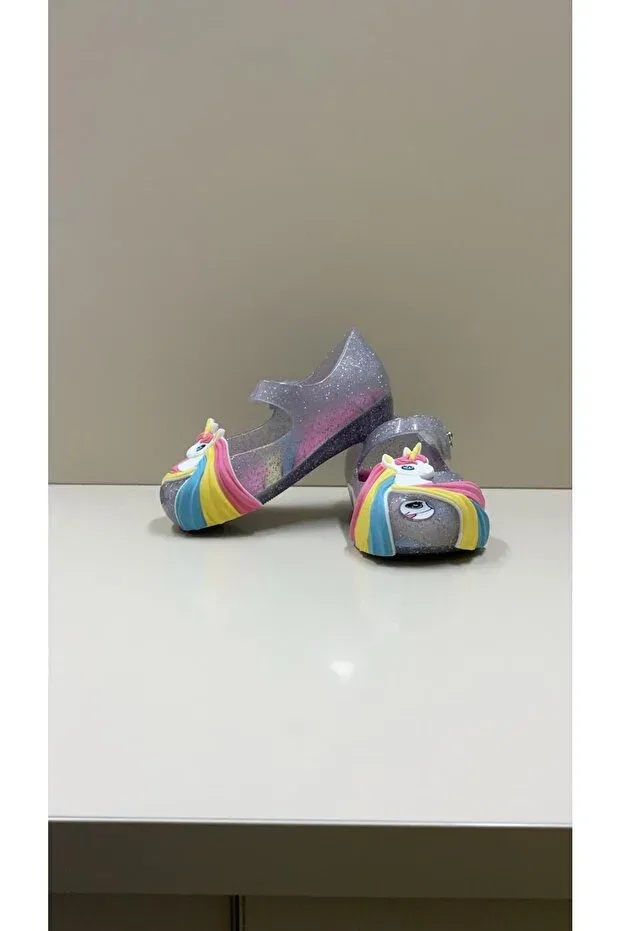 Детские балетки для девочек без каблука Mini Melissa, Transparent Rainbow