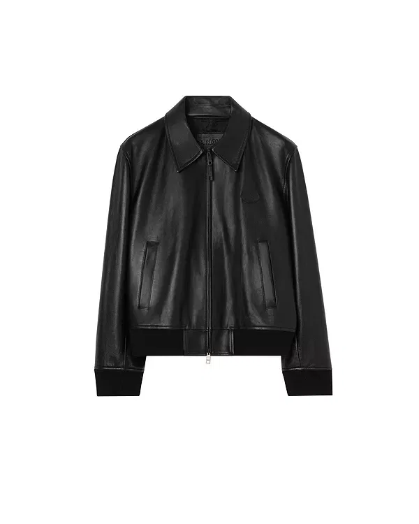Мужская кожаная куртка из мягкой кожи Leather Bloomsbury Harrington Burberry, черный — фото 4