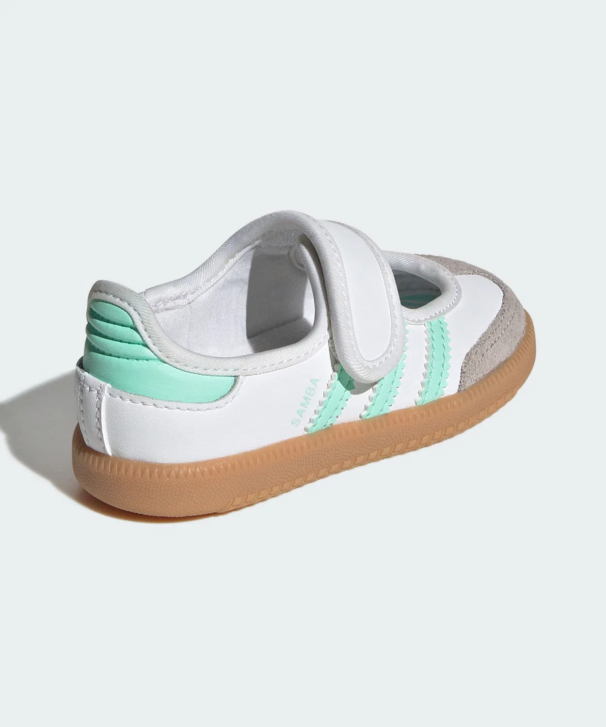 Детские кожаные кроссовки-мэри джейн на липучках Samba Jane Adidas, Белый — фото 2