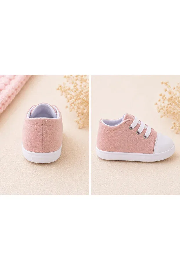 Детские туфли для новорожденных на шнуровке Baby Shoes Lumy Kids, Pink — фото 3