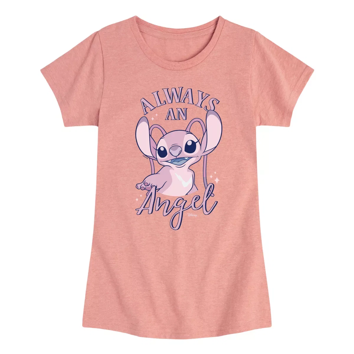 Детская футболка с принтом Lilo & Stitch Fitted Short Sleeve Graphic T-Shirt Disney, Heather Purple