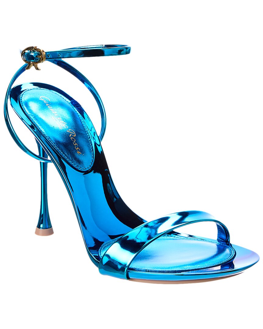 Gianvito Rossi Spice Ribbon 95 Leather Sandal, синий