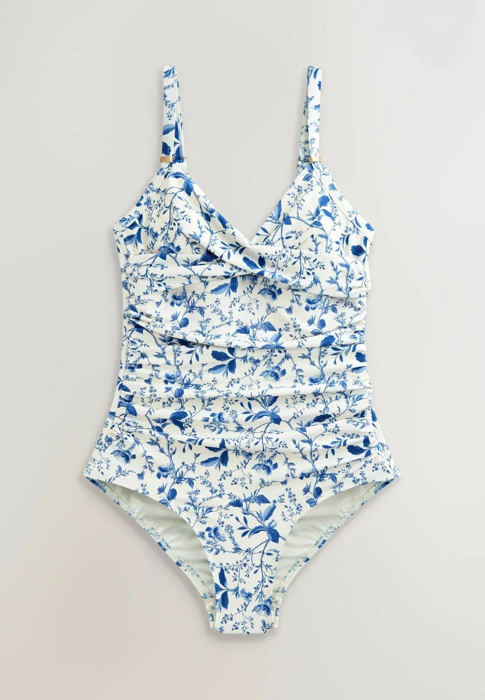 Купальники с эффектом утягивания живота, комплект из 2 штук Next, Cream Blue Ditsy Navy — фото 2