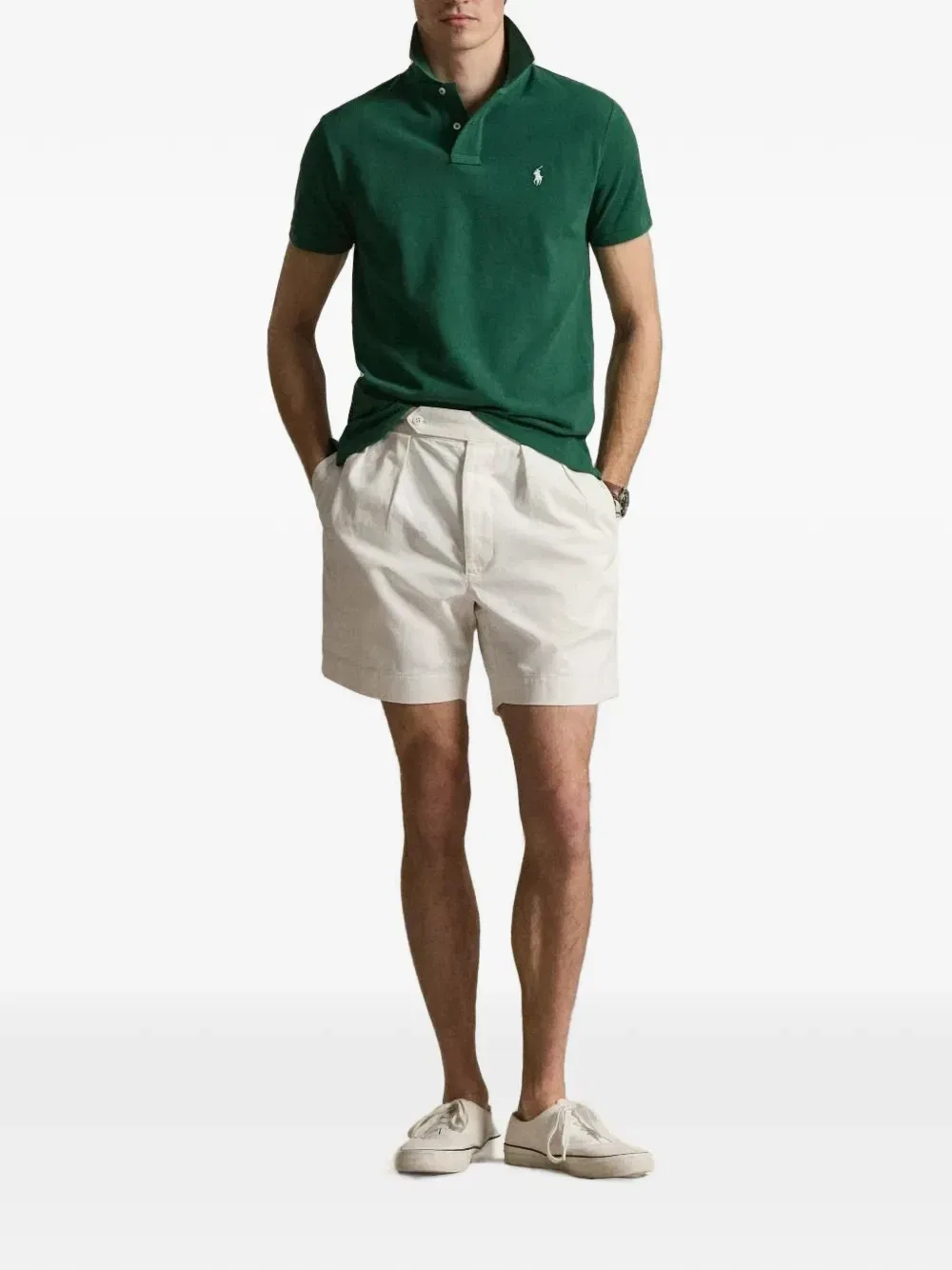 Рубашка-поло из сетчатой ткани с вышитым логотипом Polo Ralph Lauren, зеленый — фото 2