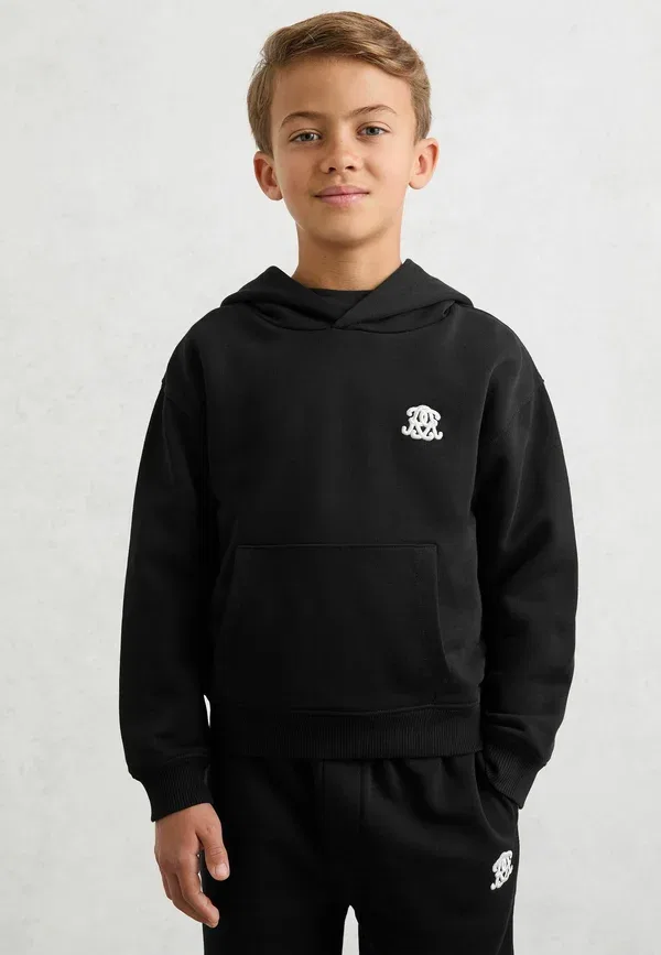 Комплект из худи и штанов хлопковый Murlin monogram joggers set Reiss Black, черный — фото 2