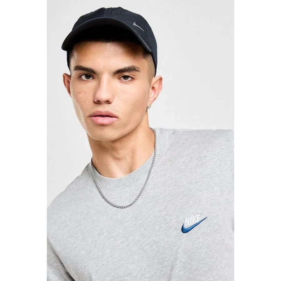 Футболка с коротким рукавом из хлопка Sportswear Club Nike, Черный-Темно-Синий — фото 3