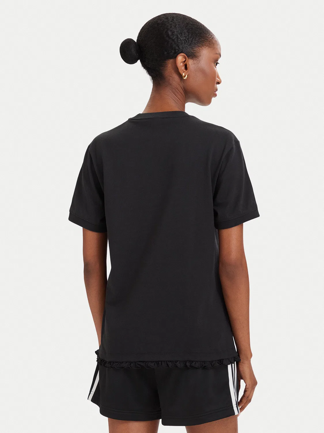 Женская футболка стандартного кроя Pleated Adidas, черный — фото 3