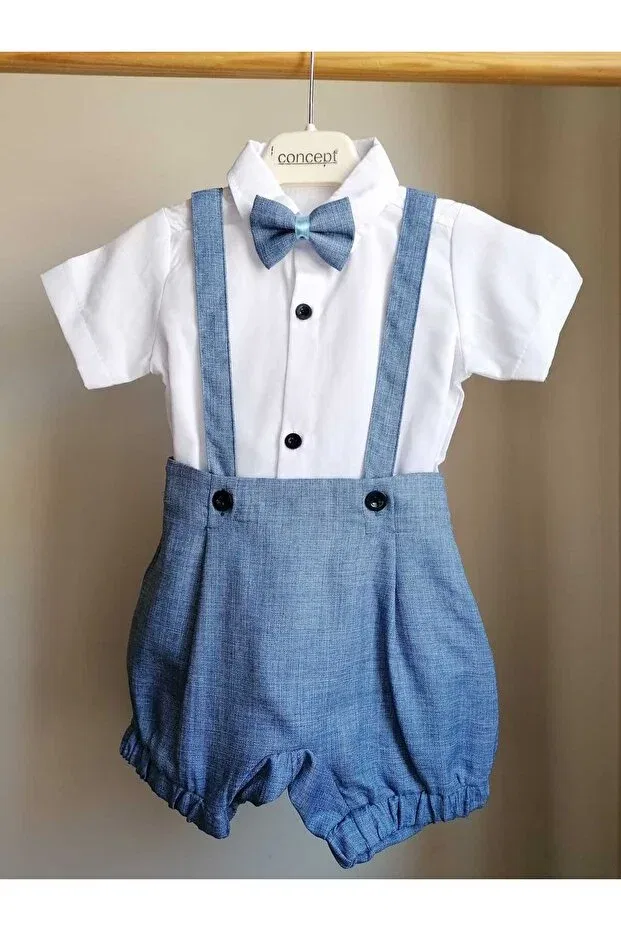 Детский комбинезон для мальчиков хлопковый Bebeksen, Blue — фото 3