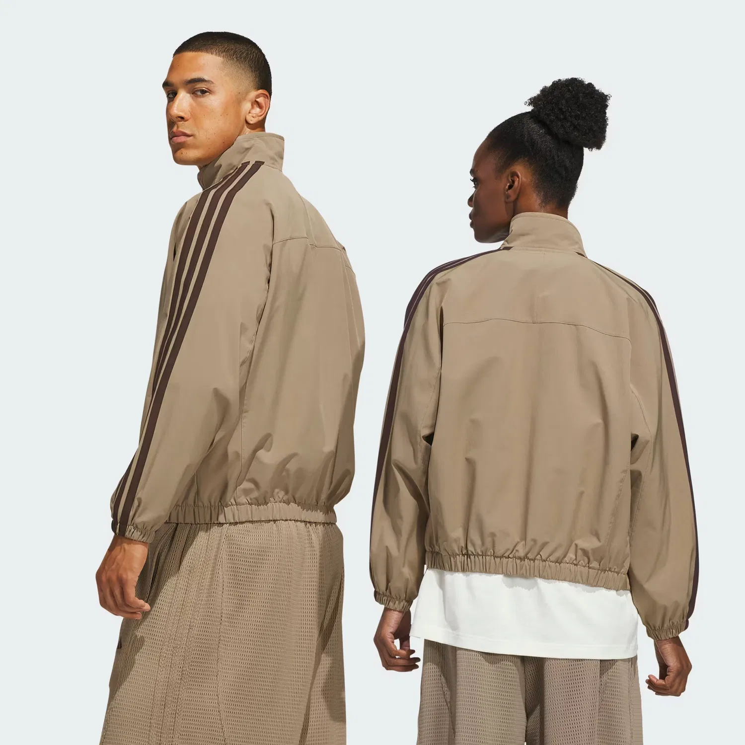 Куртка свободного кроя Basketball Woven Track Adidas Performance, Khaki Six — фото 2