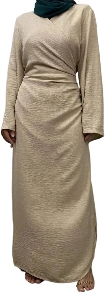 Женское длинное платье-кардиган с кружевной шнуровкой, Beige