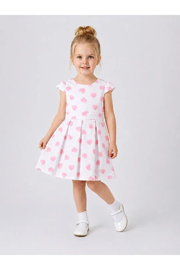 Детское платье для девочек хлопковое Heart Patterned Gamzelim, Pink
