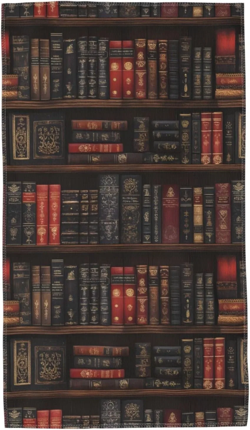 Мочалка для лица из микрофибры, 69,5 x 40,6 см, Nevjipu, Vintage Bookshelf A Print