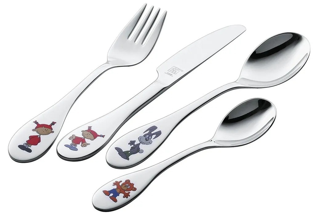 Детский набор столовых приборов ZWILLING Friends, 4 предмета, серебристый